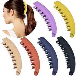 6 Pieces Large Banana Clips Big Banana Hair Clips for Thick hair,Non-slip Ponytail