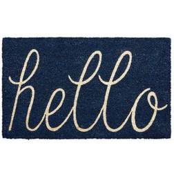 Zingz & Thingz DII Hello Coir Fiber Outdoor/Indoor Blue