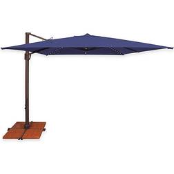 SimplyShade Bali Pro 10' Square Cantilever Aluminum Umbrella With Star Lights Sky