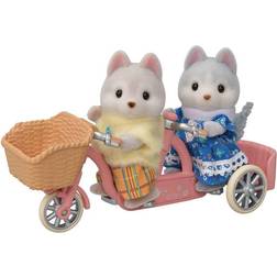 Calico Critters Tandem Cycling Set Husky Sister & Brother