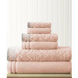 Modern Threads Jacquard Bath Towel Pink