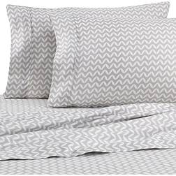 Home Collection Comfort Premium Ultra Soft Puffed Chevron Pattern Bed Sheet Gray