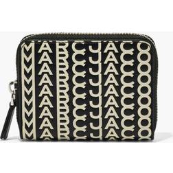 Marc Jacobs The Monogram Leather Zip Around Wallet Black/White