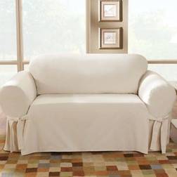 Sure Fit Duck Cotton Loose Sofa Cover Natural
