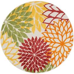 Nourison Aloha Floral Multicolor, Red, Yellow