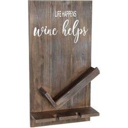 Elegant Designs Lucca 1-Bottle Brown Restored Wood ""Life Happens Wine Rack