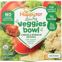 Happy Baby Tot "love My Veggies" Organic Cheese & Spinach Ravioli Bowl 4.5 Oz