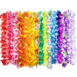 Joyin 36 Counts Tropical Hawaiian Luau Flower Lei Party Favors (3 Dozen)