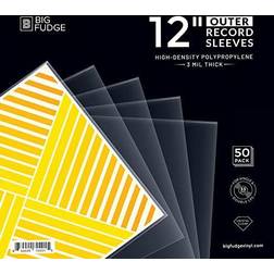 Big Fudge Record Outer Sleeves 12” Durable Wrinkle-Free Crystal Clear Storage 50 Pack (Vinyl)