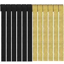 Gold and Black Crepe Paper Streamers 12 Rolls 2 Color Black Gold Party Streamer Decorations for Various Birthday Party Wedding Festival Party Decorations