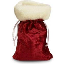 Red Santa Velvet Bags Christmas Quantity: 12 Width: 6 by Paper Mart