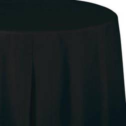 Black Round Plastic Tablecloths 3 Count
