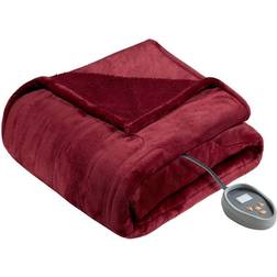Beautyrest Microlight to Berber Solid Blankets Red