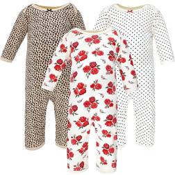 Hudson Baby Cotton Coveralls 3-pack - Basic Rose Leopard (10117395)