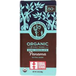 Equal Exchange Organic & Fairly Traded Dark Chocolate Bar Panama Extra Dark 80 Cacao