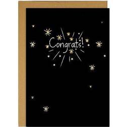 Great Papers! Congrats Gold Foil Personal Notecard, Black/Gold/Silver, 3/Pack (2020009) Black
