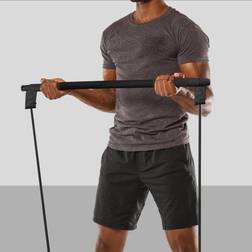 Pilates Bar Yoga Exercise Resistance Leg Band Portable Home Gym