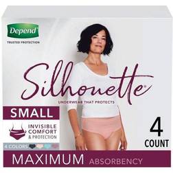 Depend Silhouette Underwear That Protects Maximum Absorbency 4-pack