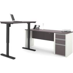 Connexion Collection 93885-59 71" L-shaped Desk with Electric Height Adjustable Three Drawers Wire Management