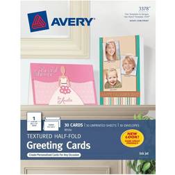 Avery Half-Fold Textured Greeting Cards, 5