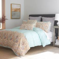 Cotton Percale Weave Bedspread Blue