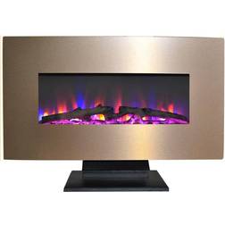 Cambridge 36 in. Metallic Electric Fireplace in Bronze with Multi-Color Log Display