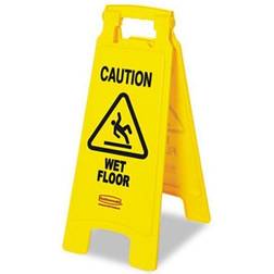 Rubbermaid Caution Wet Floor Sign, Plastic, Bright