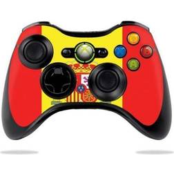 MightySkins Decal Wrap Compatible With Microsoft Xbox 360 Controller Sticker Design Spain Flag