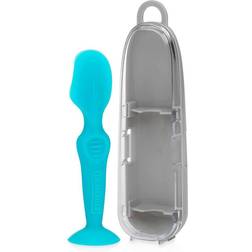 Dr. Talbot's Diaper Cream Soft Silicone Brush with Suction Base & Hygienic Case, Aqua, Mini Size