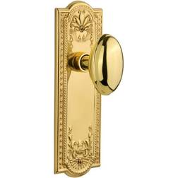 Nostalgic Warehouse Homestead Solid Brass Passage Knobset with Meadows Rose Unlacquered