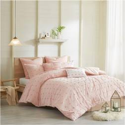 Madison Park 5pc Twin/Twin Extra Long Kay Cotton Jacquard Duvet Cover Pink