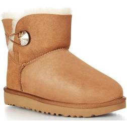 UGG Mini Bailey Button Bling - Chestnut/Gold