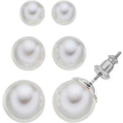 Napier Stud Earring Set - Silver/Pearls