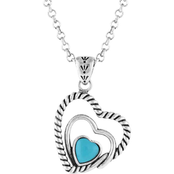 Montana Silversmiths Clearer Ponds Heart Necklace - Silver/Turquoise