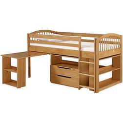 Trademark Global Addison Collection AJLA10CIS Wood Junior Loft Bed with Storage Drawers