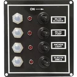 Overton's Waterproof 4-Gang Toggle Switch Panel w/LED Indicators