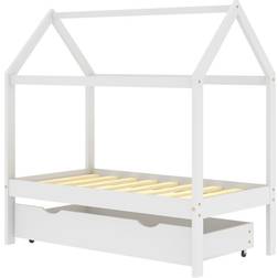 vidaXL Kids Bed Frame with a Drawer Solid Pine Wood 87x166cm