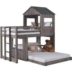 Donco kids Rustic Dirty Grey Twin Over Full Campsite Loft Bed