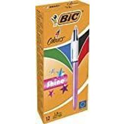 Bic Kuglepen Shine Silver 12 enheder