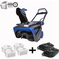 Snow Joe 21" Blower Kit w/ Batteries & Dual Port Charger, 96V, 12 Amp Hours