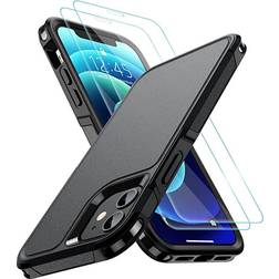 Case with Tempered Glass Screen Protector for iPhone 12/12 Pro