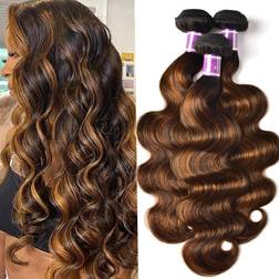 UNice Body Wave Human Hair Weave Bundles 3-pack Brown