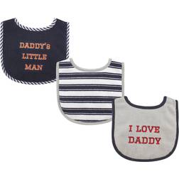 Luvable Friends 3-Pack "i Love Dad" Bibs In Blue Blue 3 Pack