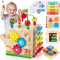 Wooden Activity Cube 8 in 1