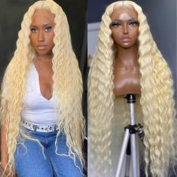 Elisheva Deep Wave Lace Front Wig 18 inch #613 Blonde