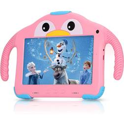 Okulaku Tablet for Kids Tablet 7 inch Toddler Tablet with WiFi Dual Camera 32GB Parental Control Google Play Store YouTube Netflix Android 10 Childrens Tablet for Toddlers Girls Boys Kid-Proof Case,Pink