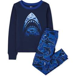 The Children's Place Boy's Shark Snug Fit Cotton Pajamas - Edge Blue