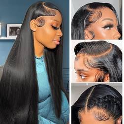 Metamuclia 13x4 Straight Lace Front Wig 26 inch Natural