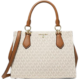 Michael Kors Marilyn Medium Logo Satchel - Vanilla/Acorn