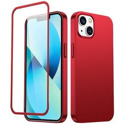 Joyroom 360 Full Case Cover for iPhone 13 Back and Front Cover Tempered Glass red (JR-BP927 red)